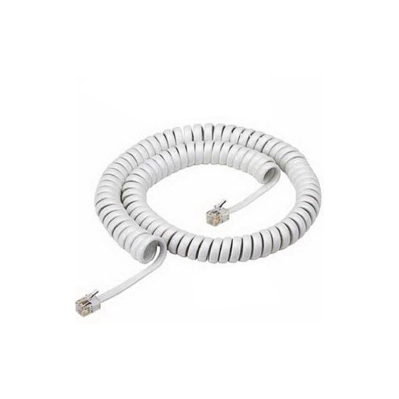 Generic Curly Telephone Cord 5M Off-White