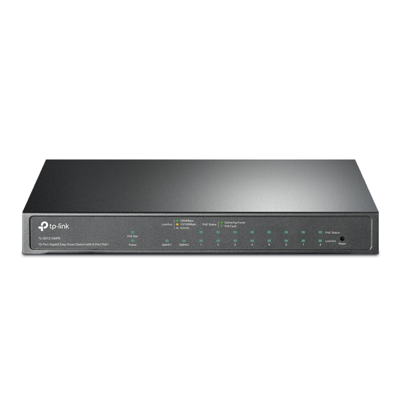 TP-LINK 10 PORT GIGABIT EASY SMART SWITCH, GbE(10) ,POE+(8), SFP(1), 5YR