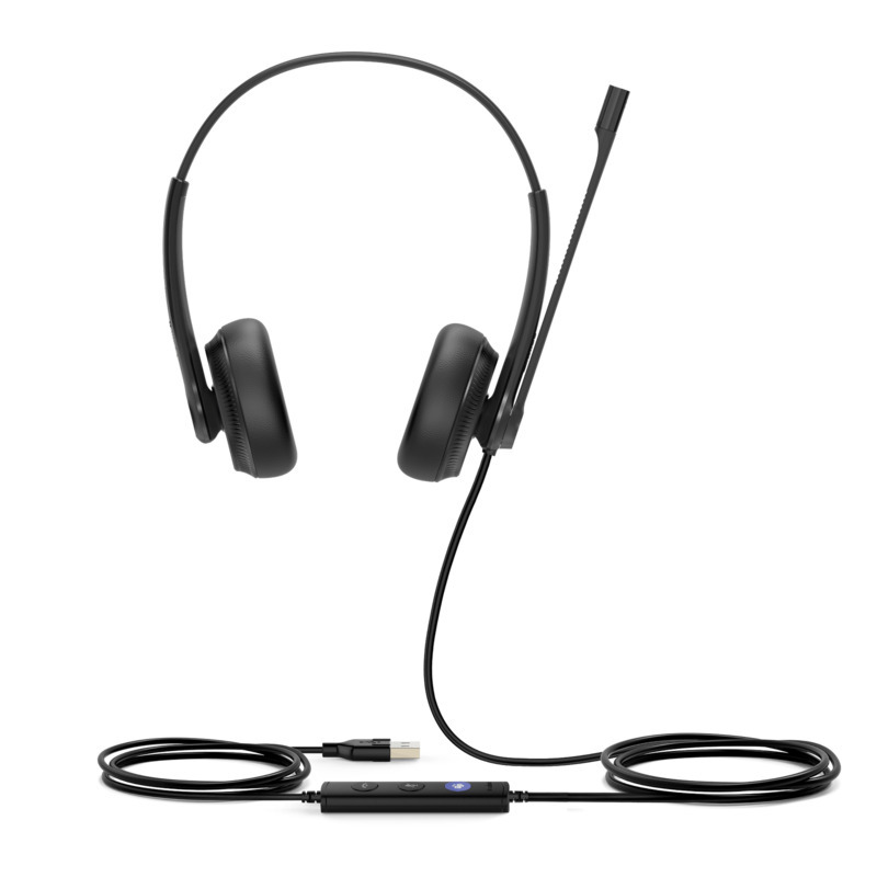 YEALINK WIRED (UH34) MS DUAL HEADSET,NOISE CANCELLING MICROPHONE,LEATHCUSHION,USB-A