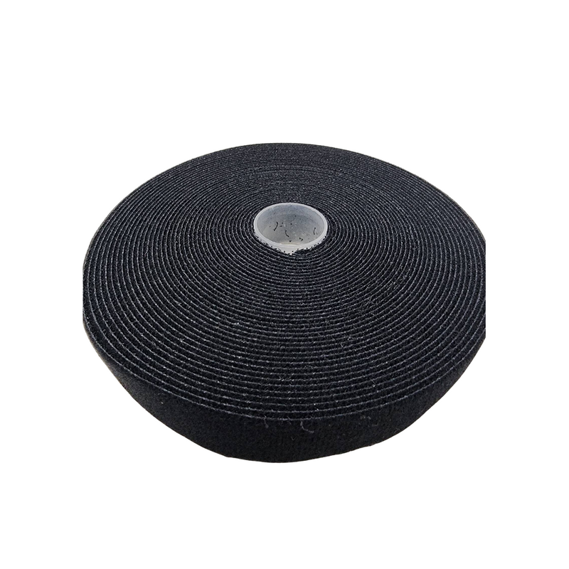 19mm x 10m roll double sided hook and loop grip tie (black)