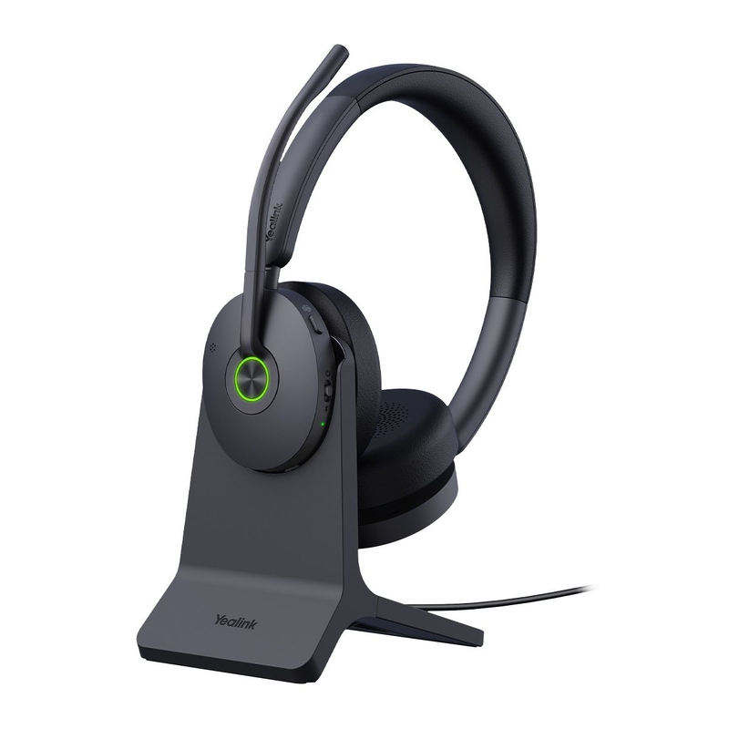 Yealink (WH68) - Bluetooth DECT Headset - MS Hybrid - 4 Mic - Active Noise Cancellation with Charge Stand
